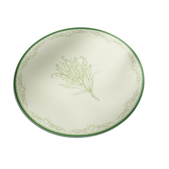 

Faux Leather Floral Placemat Waterproof Lily of The Valley Placemat Scratch Resistant Oil Proof Heat Insulation Table Mat for Home C
