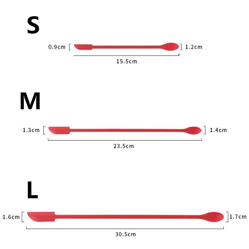 Backwerkzeuge Silikonspatel Hitzebeständig Langer Griff Doppelseitiger Schaber mit Löffel Marmeladenspatel Küchenhelfer Zubehör