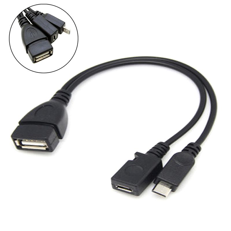 Usb One Cent Two Port Adapter Otg Cable For Mobile Tablet External Power Supply