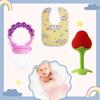 Baby Care Combo – Rattle Toy, Soft Teether & Silicone Bib (Pack of 3)