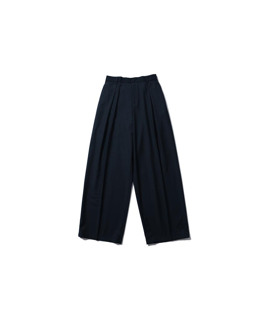 BALLUTE Drape Deep One-Tuck Pants (Navy)