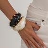 Exaggerated Vintage Irregular Gradient Rivet Resin Bracelet Fashion Geometric Unique Chunky Punk Bangles Jewelry for Women