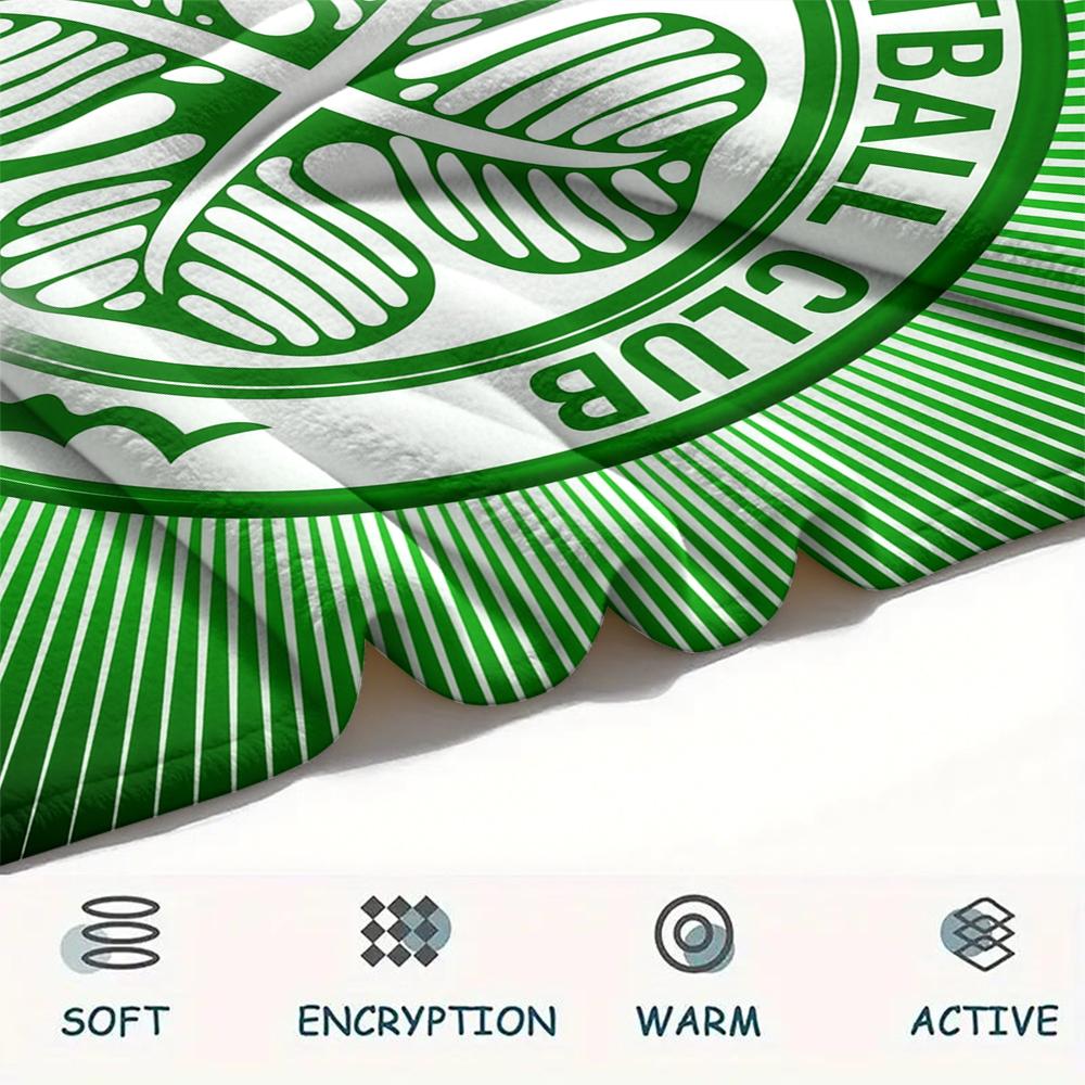 Celtic Football Club Emblem,pattern Flannel Blanket, High Quality Comfortable for All Seasons, Home Decor, Warmth and Comfort, Perfect for Gifts.
