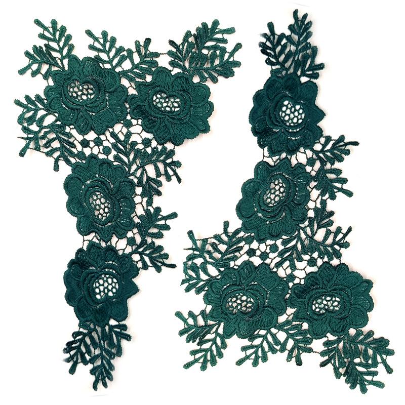 Water soluble lace pair flower, polyester light silk embroidered collar flower, three-dimensional hollow corsage DIY lace accessories