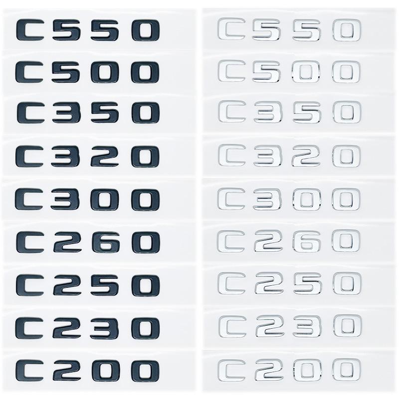Mercedes Benz C180/C200/C220d/C250d/C260/C300d 4MATIC 3D Glossy Black ABS Letters Emblem - W205 Coupe Trunk Logo Sticker QG2
