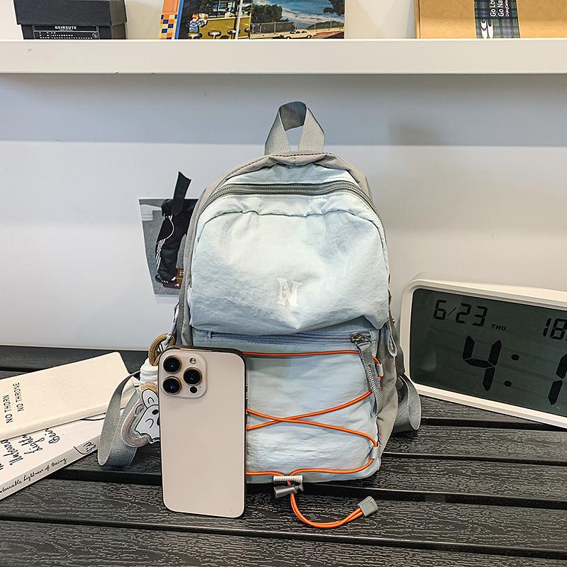 Student Small Bag Women's Lightweight Backpack Men Color Block Sports Travel Backpack