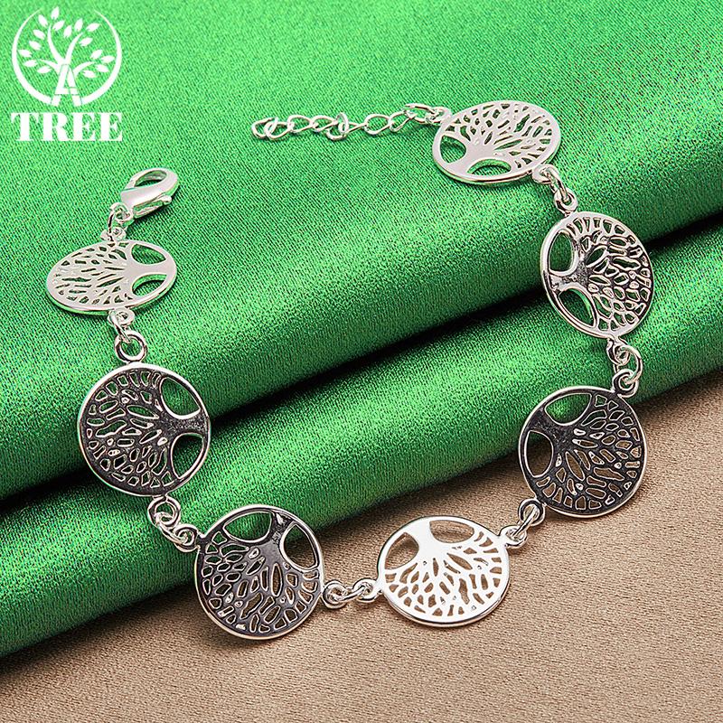 Classic 925 Sterling Silver Tree Of Life Bracelet Fashion Charm Jewelry Women Party High Quality Wedding Engagement Accessories
