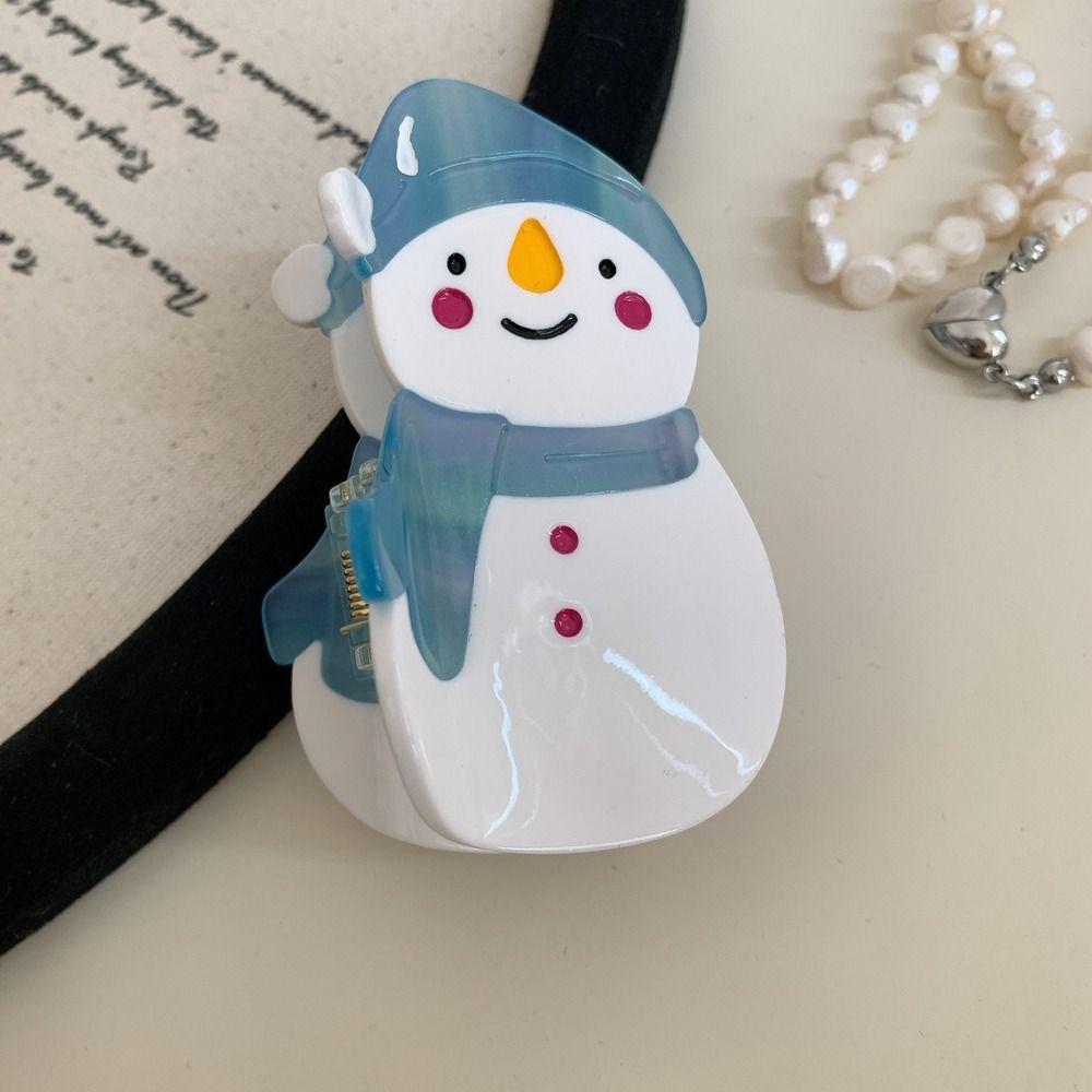 

Grab Clip Hair Clip Cute Big Hairpin Creative Acetate Snowman Hair Claw Girl Snowman