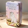 Baraja de Tarot del Gato 78 Cartas con Guía, Tarjetas de Tarot con Temática de Gato Blanco Lindo 11*6.2cm Cartas de Adivinación en Caja de Lata Portátil
