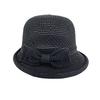 Women Basin Hat Flower Bow Decor Wide Brim Summer Bucket Hat Face-Slimming Outdoor Travel Beach Hat Headwear