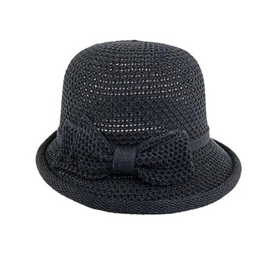 Women Basin Hat Flower Bow Decor Wide Brim Summer Bucket Hat Face-Slimming Outdoor Travel Beach Hat Headwear