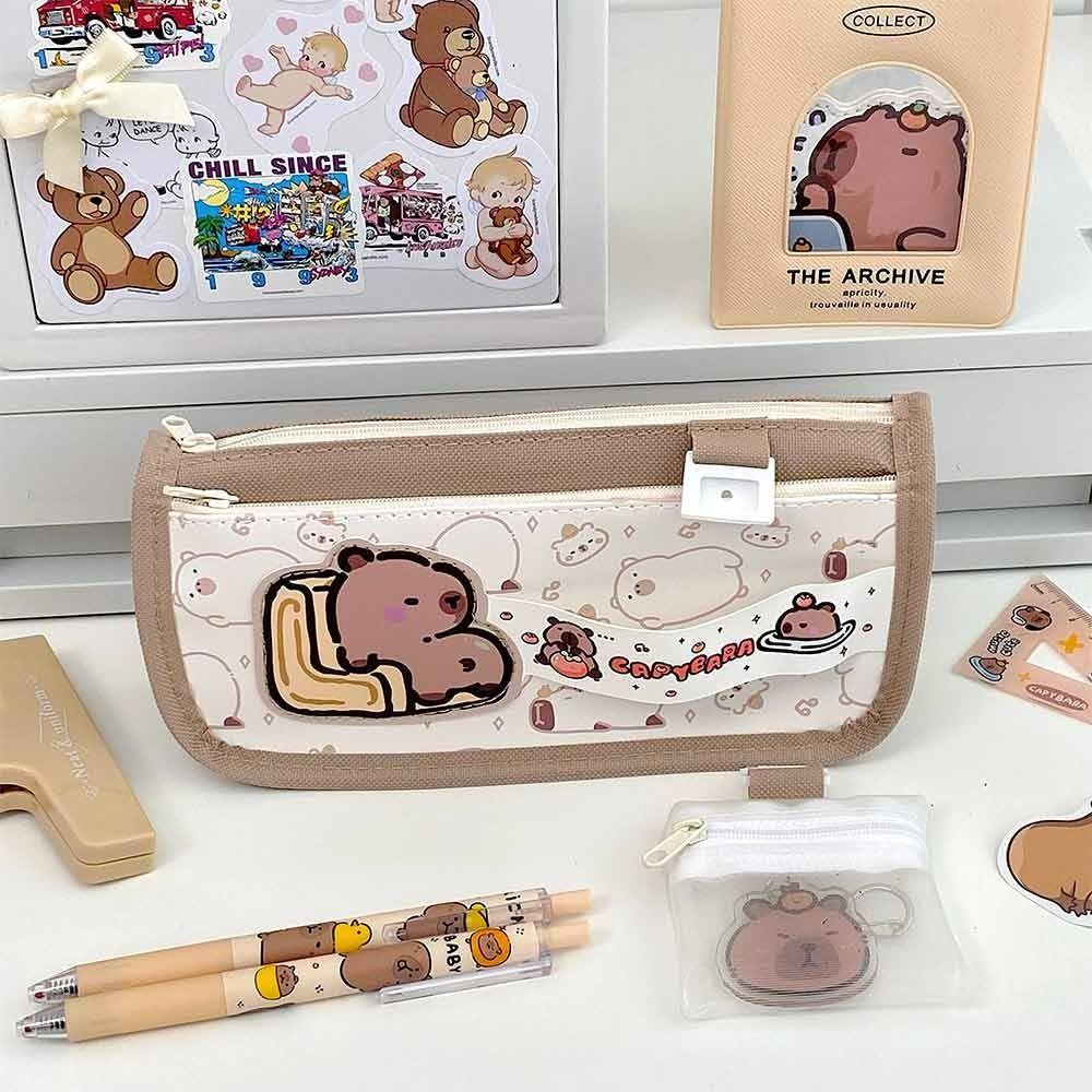 Capybara Pencil Case Multilayer Stationery Bag Multifunctional Stationery Storing Bag  Gift