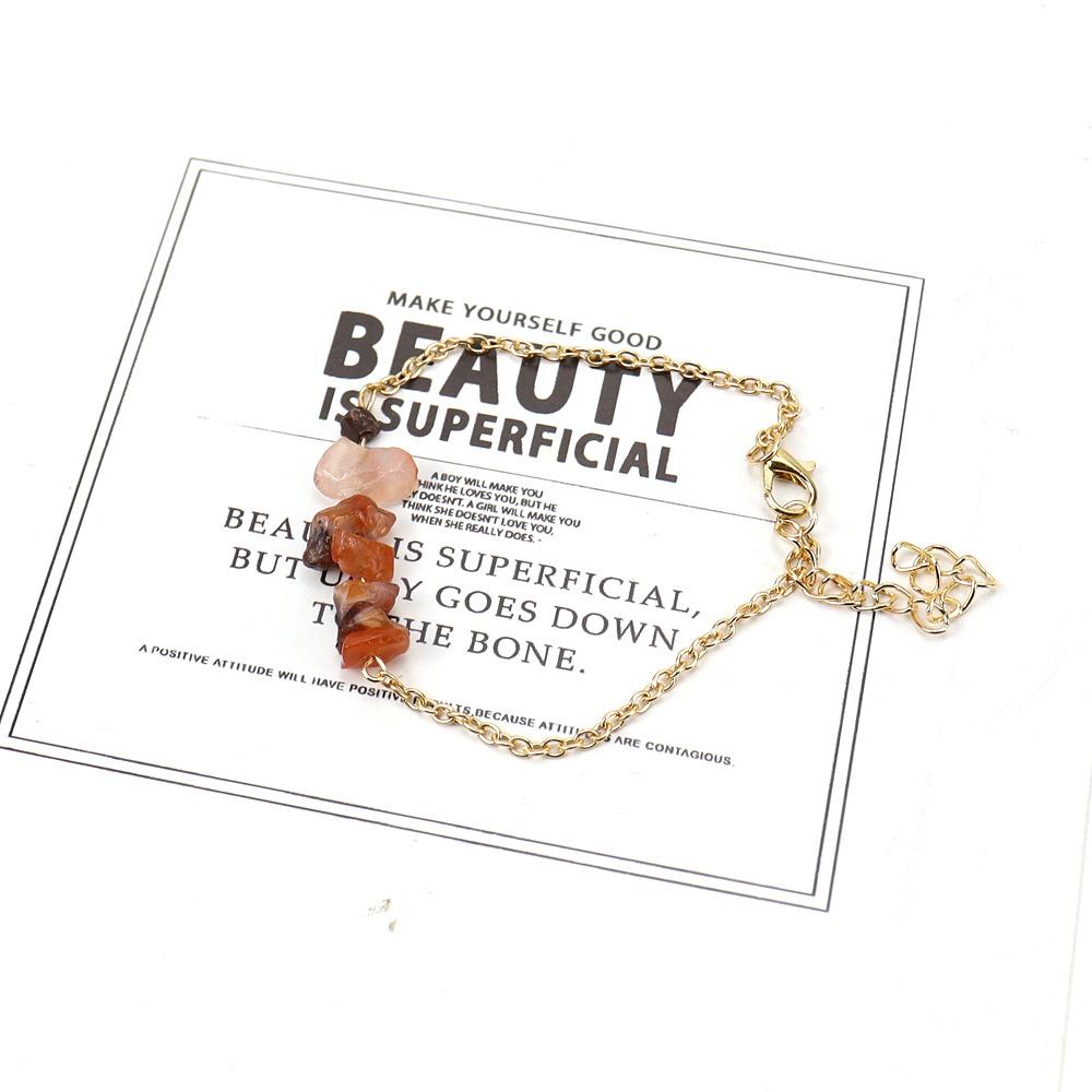 Drainage Natural Crystal Agate Gravel Semi-Precious Stone Bracelet Bracelet Irregular Stone Jewelry B79