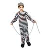 Kids Halloween Prisoner Costume Set With Faux Plastic Chain And Striped Hat For Cosplay Role Play Party