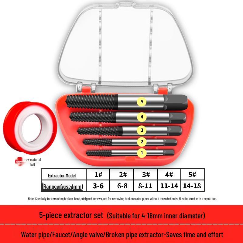 

Short Head Screw Extractor: Reverse Thread Remover for Stripped Screws