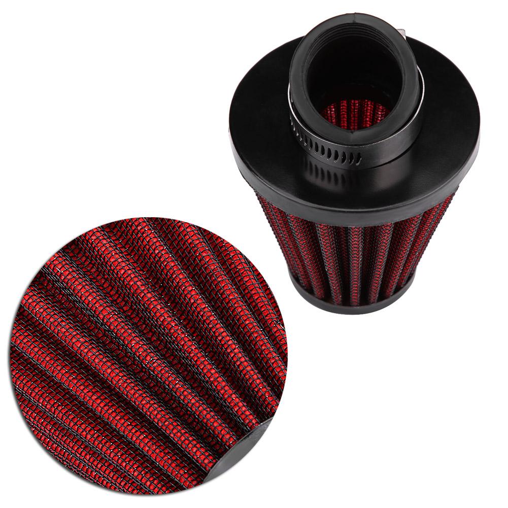 45 Degree Bend Motorcycle Air Intake Filter Cleaner Universal 35mm 1.4inch Red