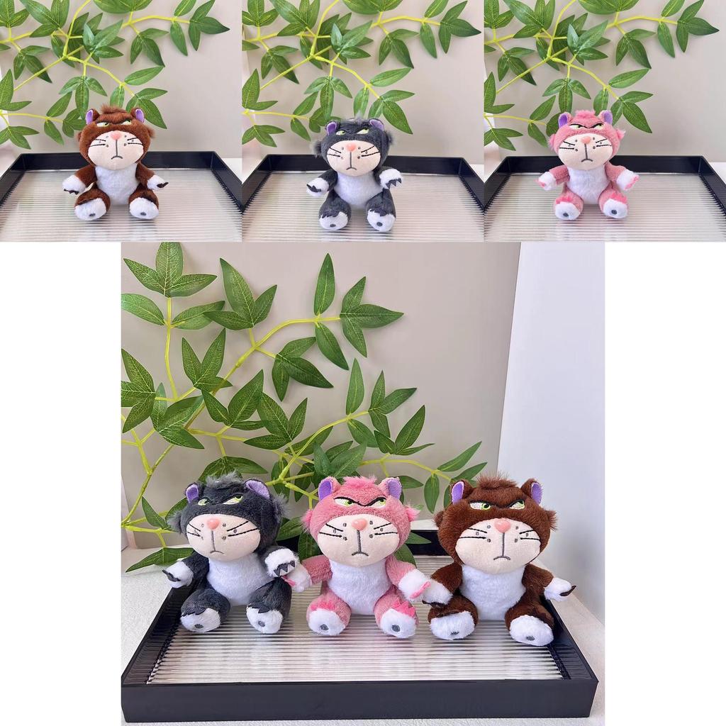 Cute Lucifer Marie Cat Plush Keychain Cuddly Toy For Couples Adorable Gift In Pink Brown And Gray