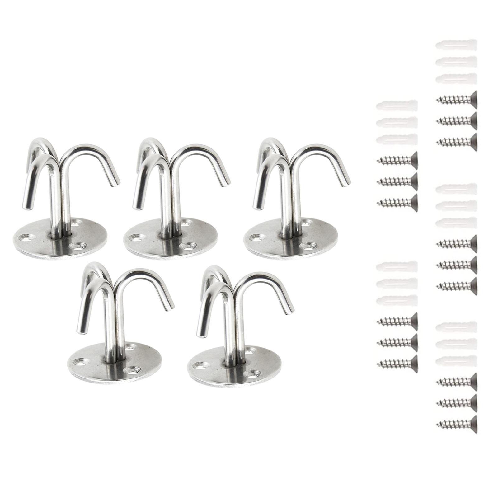 

Упаковка из 5 потолочных крючков с тройным крюком из нержавеющей стали, подвесное оборудование для люстр, вентиляторов, гамаков, для внутреннего и наружного использования серебряный