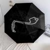 1 PC Automatic Folding Umbrella - F1 Track Map Pattern, Portable & Foldable Design with 8 Ribs, Christmas Birthday Gifts