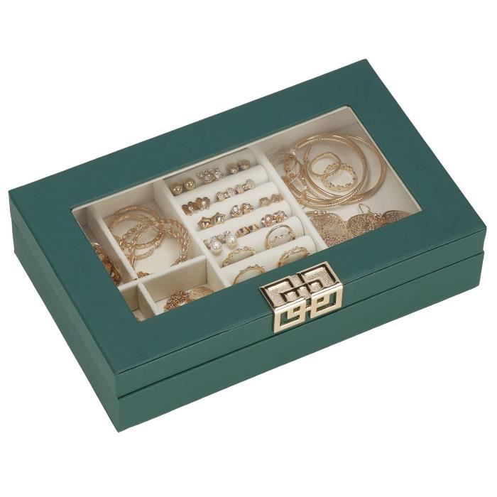 Boîte à Bijoux,Rangement Bijoux De Voyage pour Femme Organisateur De Bijoux Filles 23,5 x 14 x 5,5 cm