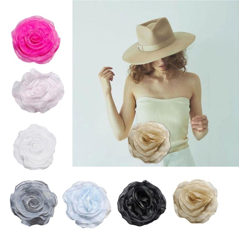 Elegante Blumencorsage Anstecknadel Schmuck Blickfang Große Blume Reversnadel Zarte Stoffblume Brosche Anstecknadel Accessoire