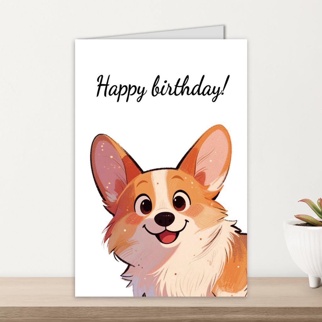 Large Size Birthday Card Envelope Combination Cute Animal Illustration Birthday Gift Card Invitation Card