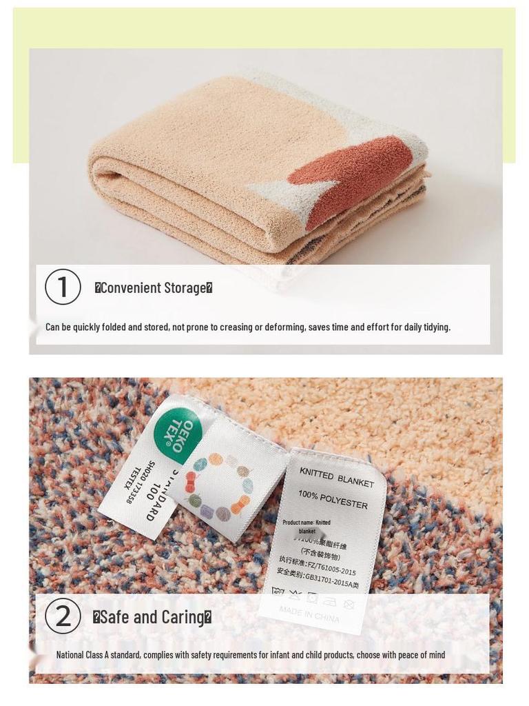 Ruijing Little Goose Knit Blanket - Multi-purpose Decorative Blanket for Office, Nap, and Sofa.