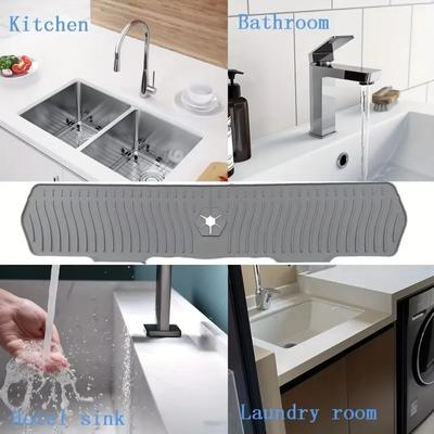 Kitchen Silicone Faucet Mat Sink Water Catcher Mat Bathroom for Tools Large Size Splash Pad Countertop Drain Drying Protector