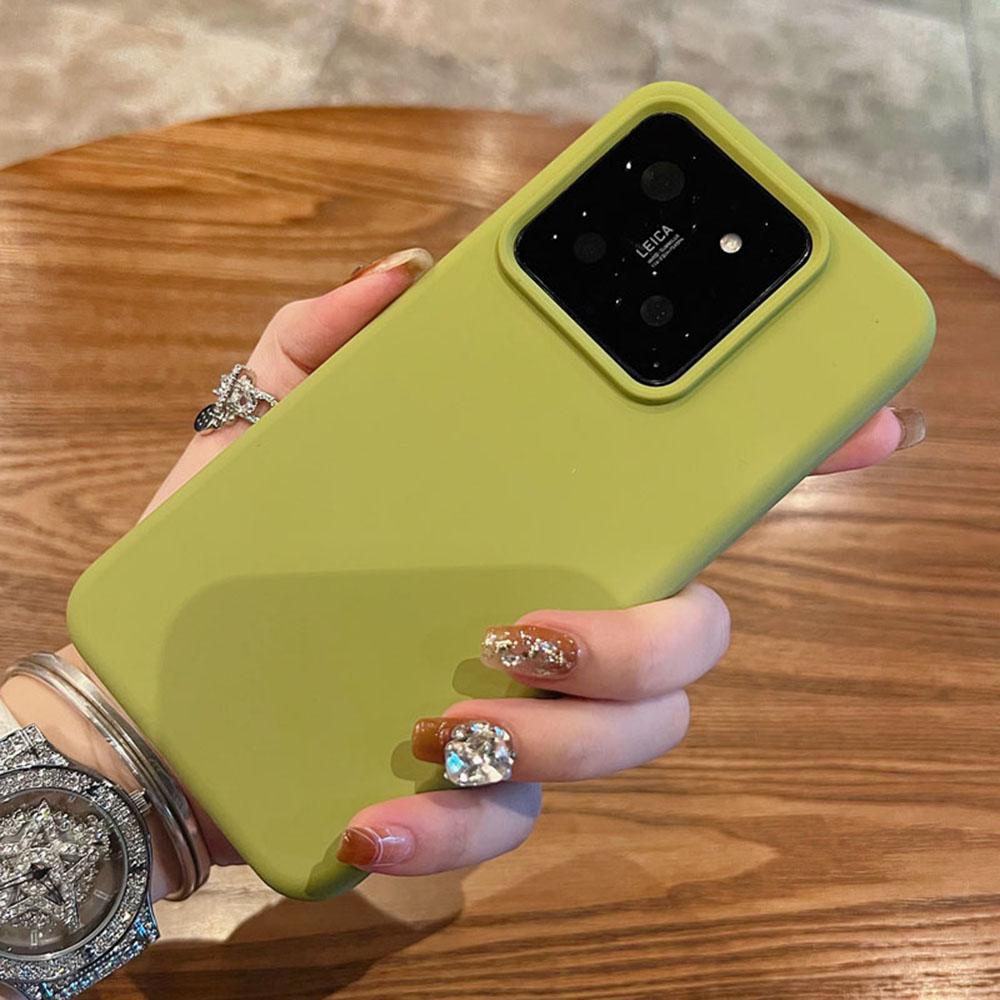 Para Capa Xiaomi 14 Silicone Líquido + PC Agradável à Pele Capa de Telefone