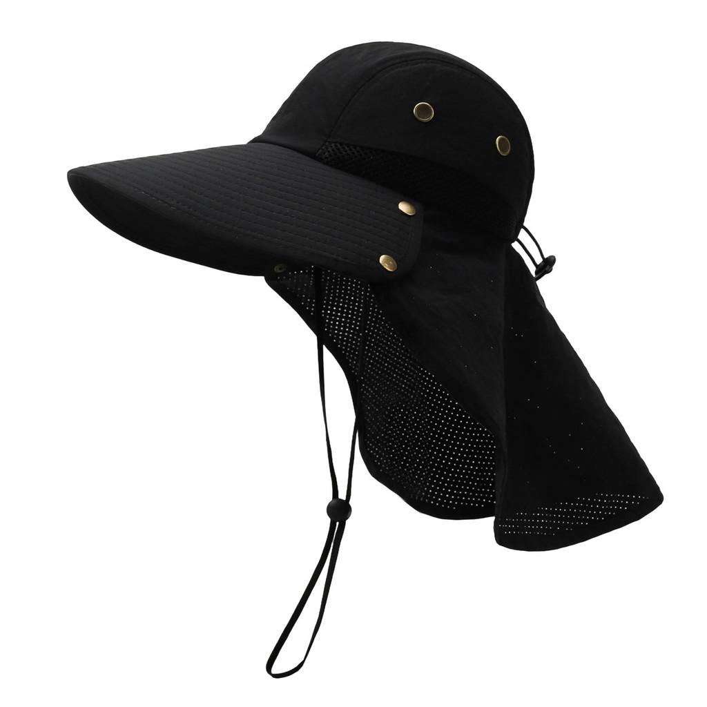 Outdoor Mens Sun Hat With Wide Brim And Breathable Polyester For Hiking Travel