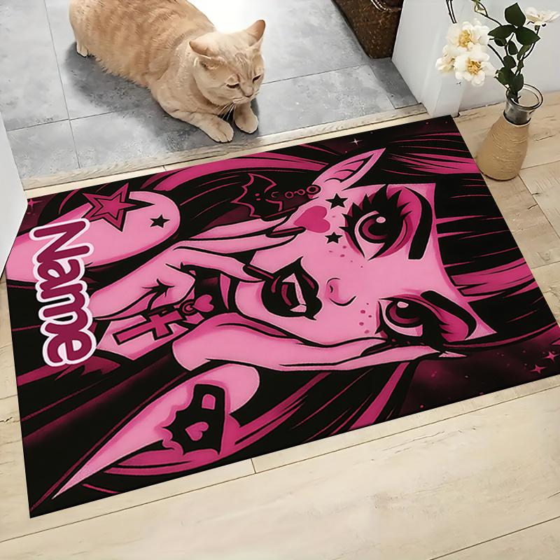 Custom Name Vampire Gothic Fantasy Art Carpet Rug Customizable Soft Washable Anti-Slip Home Living Room Sofa Mats Personalized Rug. 0909405