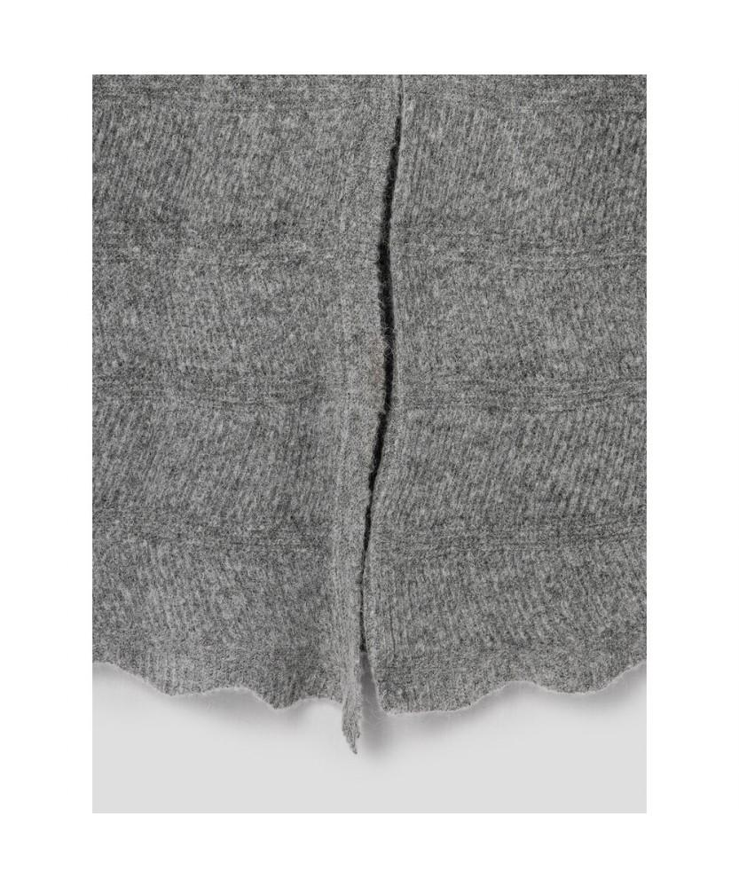 Anggae Alpaca Blend Long Knit Skirt Gray