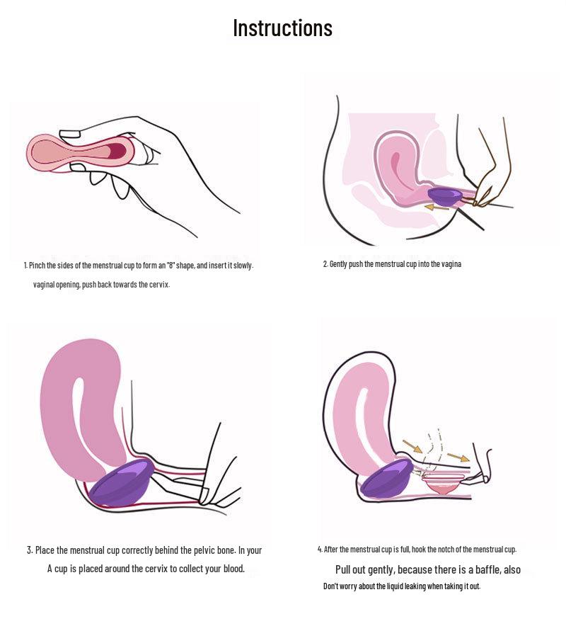 Silicone Menstrual Disc Cup with Storage Box and Built-in Handle for Women