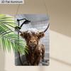 2D Flat, 1pc Funny Highland Cow In Shower Aluminium Metal Wall Decor Sign - 8"x12" Humorous Bathroom Decor, Cute Highland Cattle Bathtub Wall Art