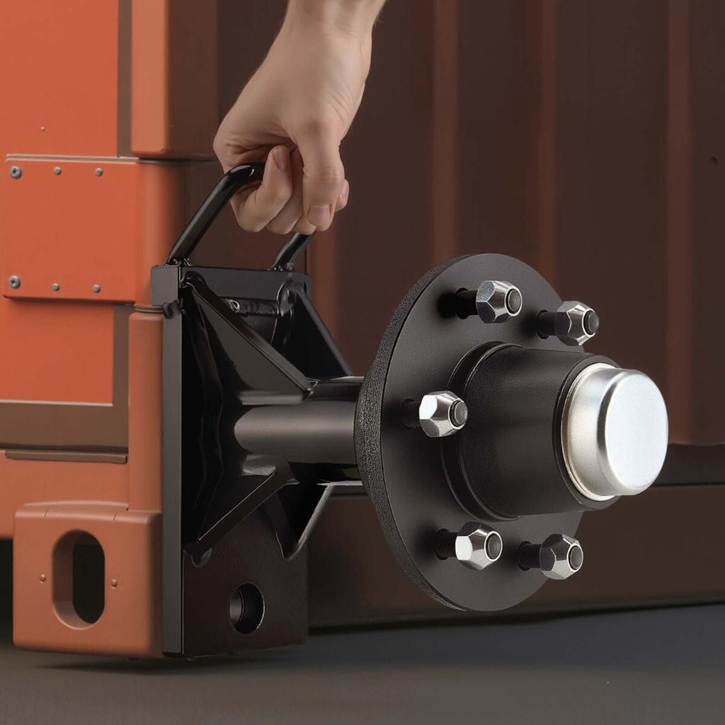 Shipping Container Wheels 6-Lug Wheels Kit, Heavy Duty Shipping Container Axle with Ratchet Tie Down-Moves 6 m-12 m, Secure Transport for Dock,
