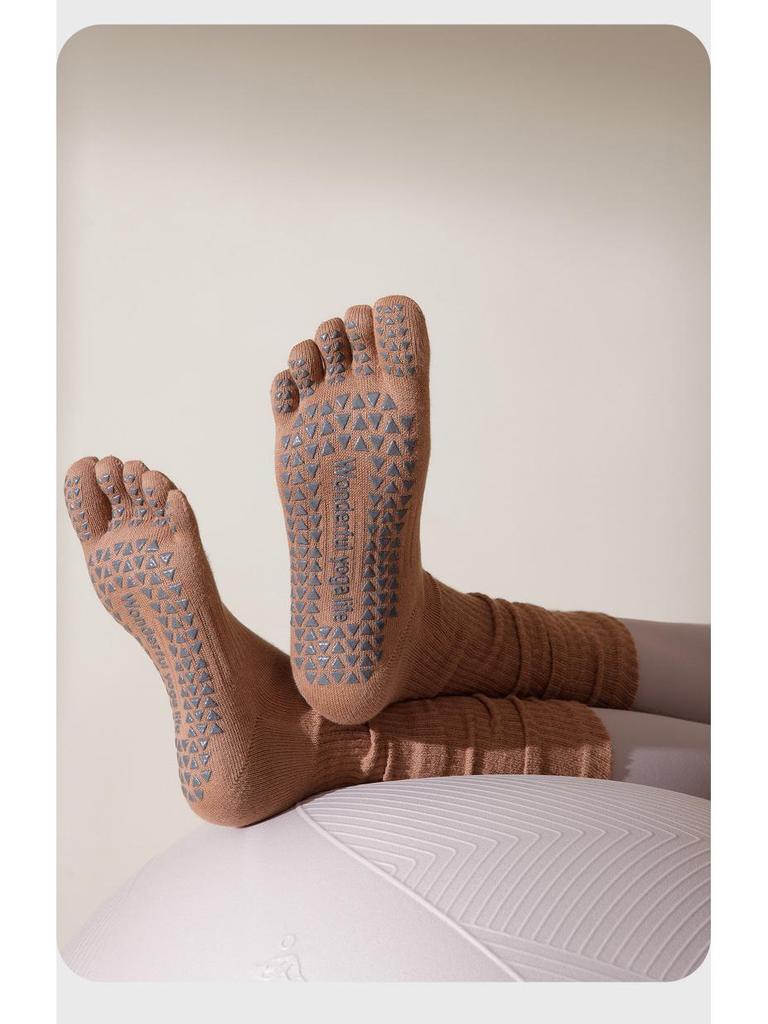 Vijfvingerige Antislip Dames Yoga Sokken voor Pilates & Fitness (Lente/Herfst)