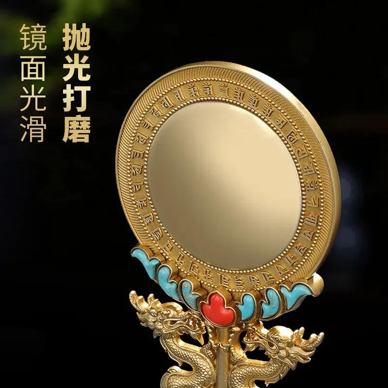 20cm Tibet buddhism Copper Quasi-mentioned Hokyo Cundī mirror statue sculpture Tantra Faqi large size