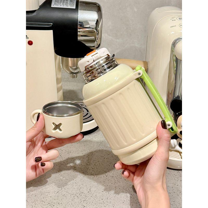 Large-Capacity Thermos Cup for Women, High-Looking 2025 New Model, Large Belly Water Cup with Lid for Drinking Water, 316 Stainless Steel Cup