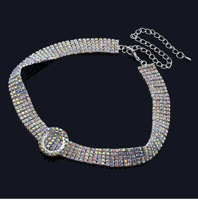 Trendige Silber Strass Choker Halskette - Japanischer & Koreanischer Stil für Damen