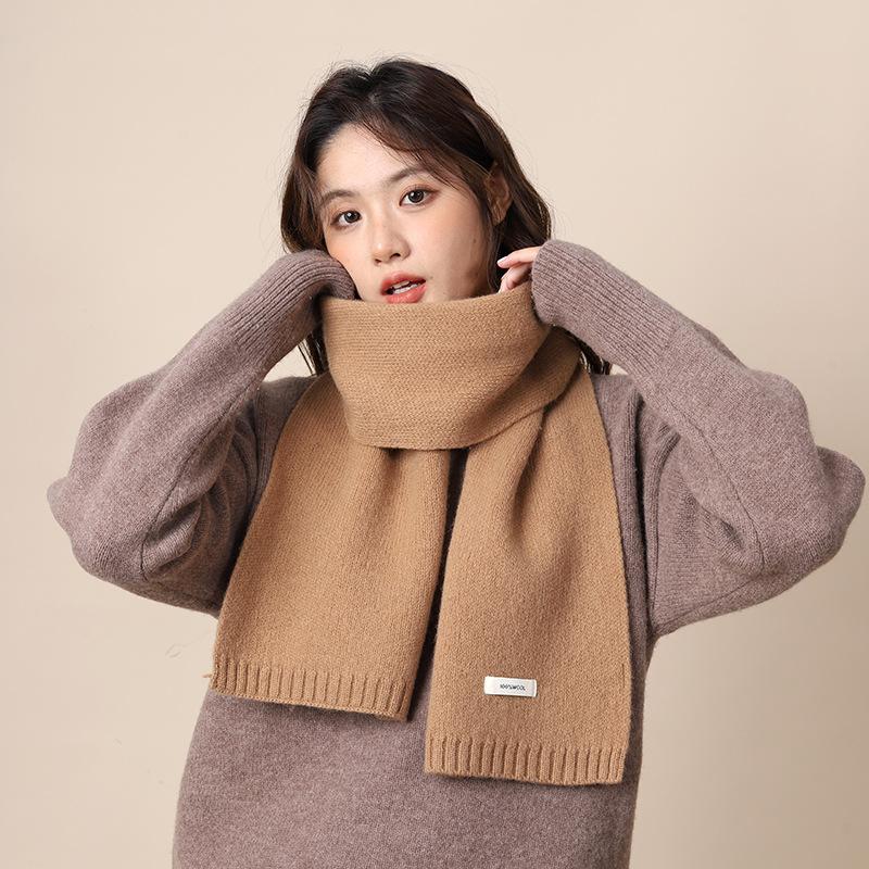 Full wool 100 pure wool scarf women's winter scarf to keep warm, high-end knitted scarf gift bag birthday gift