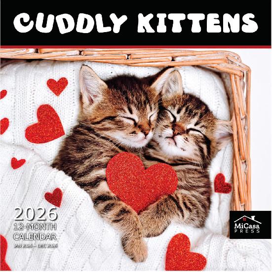 MICASA PRESS Cuddly Kittens 2026 Wall Calendar 12 Month | 12  x 24  Open | Thick & Sturdy Paper | Holiday Gift | Cute Kitten Cat Calendar 2026 Cuddly Kittens 2026