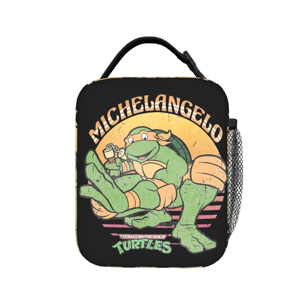 Teenage Turtles Rappin Insulated Lunch Bags High Capacity Ninja Turtles Meal Container Cooler Bag Tote Lunch Box Work Men