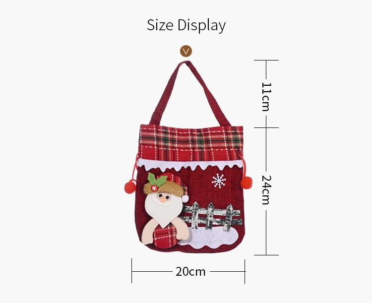 1PCS Christmas Gift Candy Bag 3D Santa Snowman Doll Tote Bag New Year Christmas Decorations Home Reusable Burlap Shopping Bag