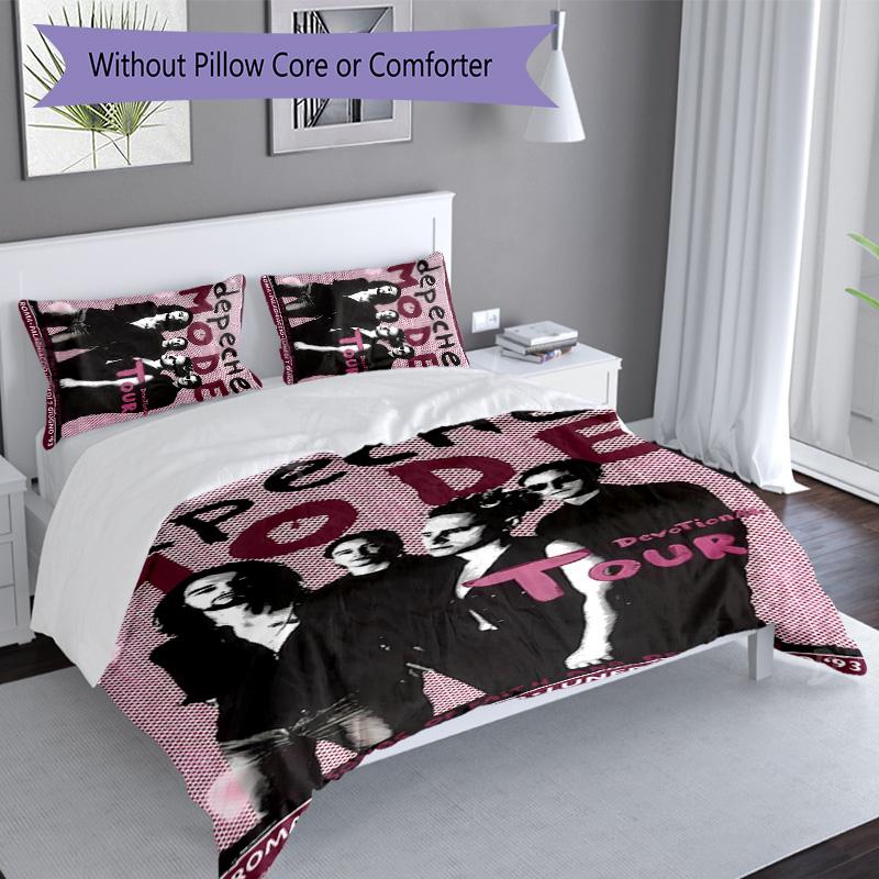 3pcs Depeches Band Mode pattern bedding set duvet cover set includes duvet cover &pillowcases, perfect all season bedroom decoration & gift
