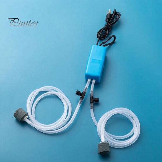 1 Set Oxygen Pump Dual Tube Design Mini Aquarium Air Pump Kit Ultra-Quiet USB Charging Pump for Fish