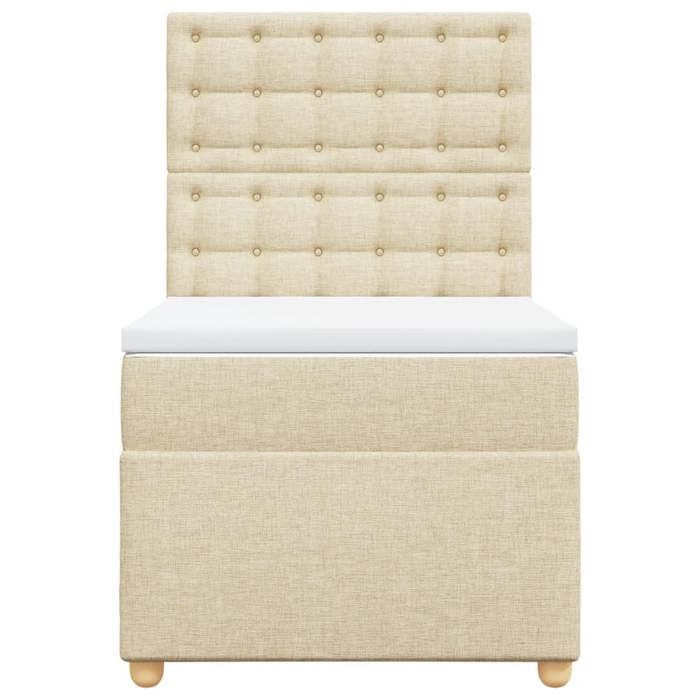 Maison Exclusive - Sommier à lattes de lit avec matelas Crème 90x200 cm Tissu