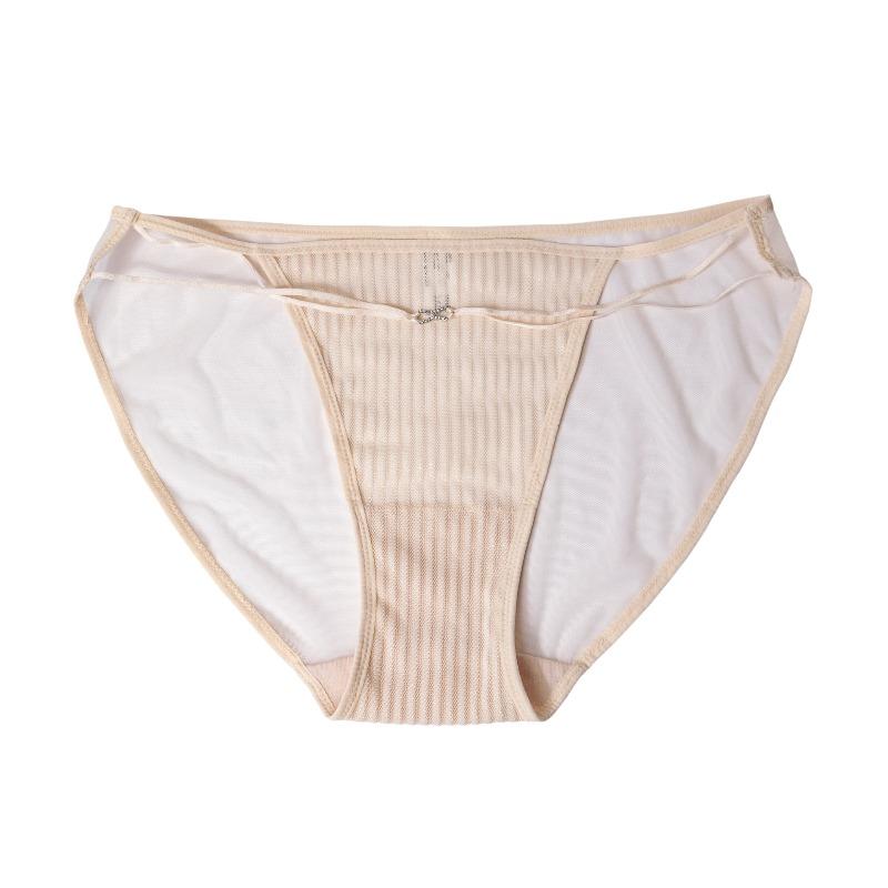 Ladies Summer Pure Sexy Lace Ribbon High Split Cotton Bottom Crotch Low Waist Briefs