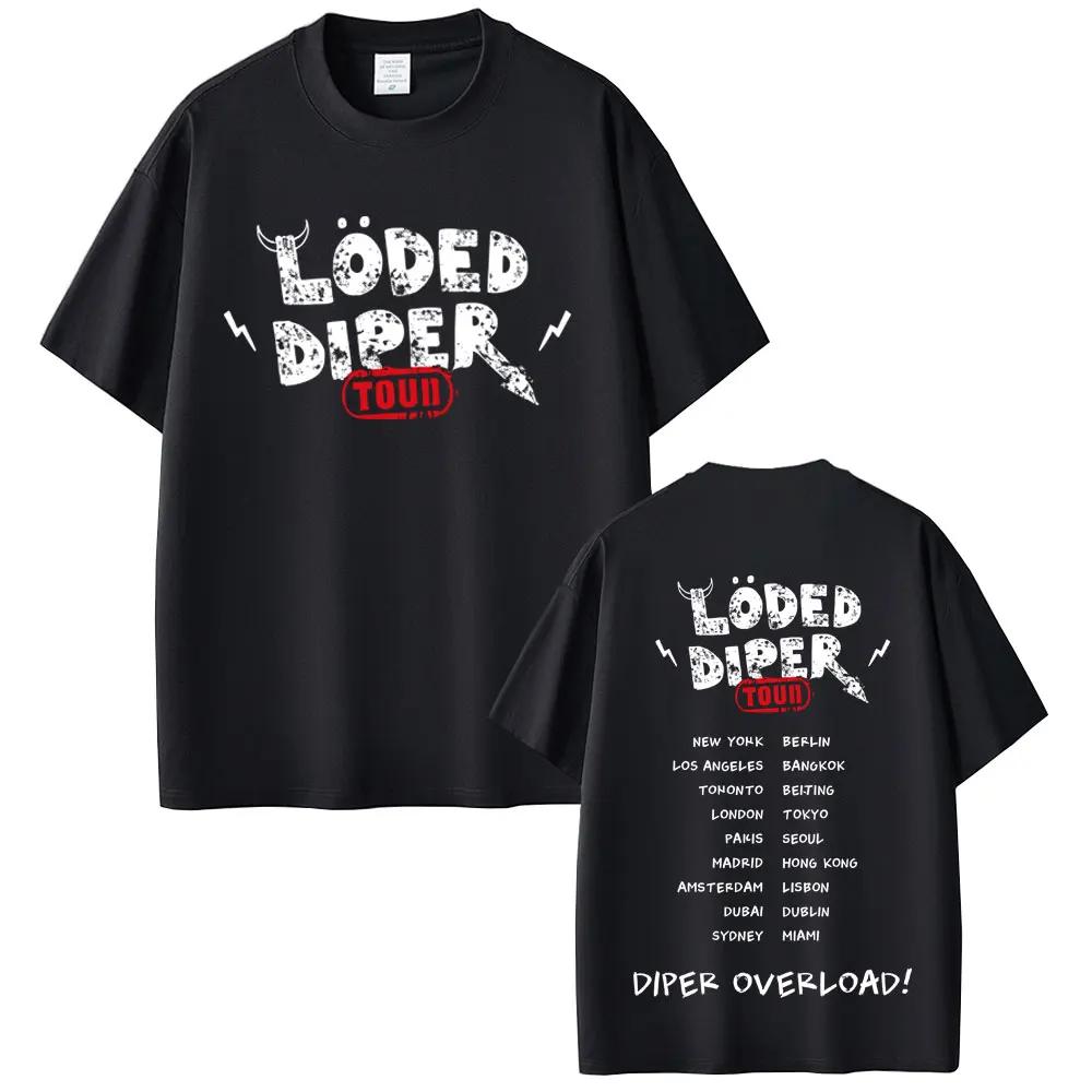 Men Cotton Tshirt Humorous and Fun American Comic Tee Loded Diper Concert High Quality Comfortable Summer Womens Tshirt M