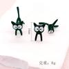 New Cute Elf Kitten Cartoon Earrings Simple Design Geometric Earrings In Stock