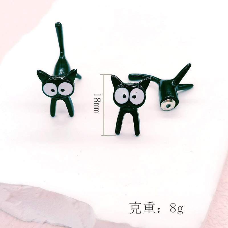 New Cute Elf Kitten Cartoon Earrings Simple Design Geometric Earrings In Stock